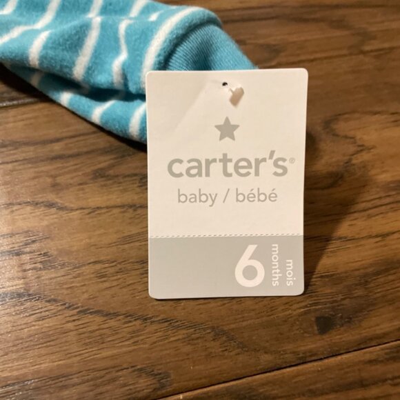 New Carter's fleece sleeper footie pajamas blue penguin size 6 months - Picture 6 of 6